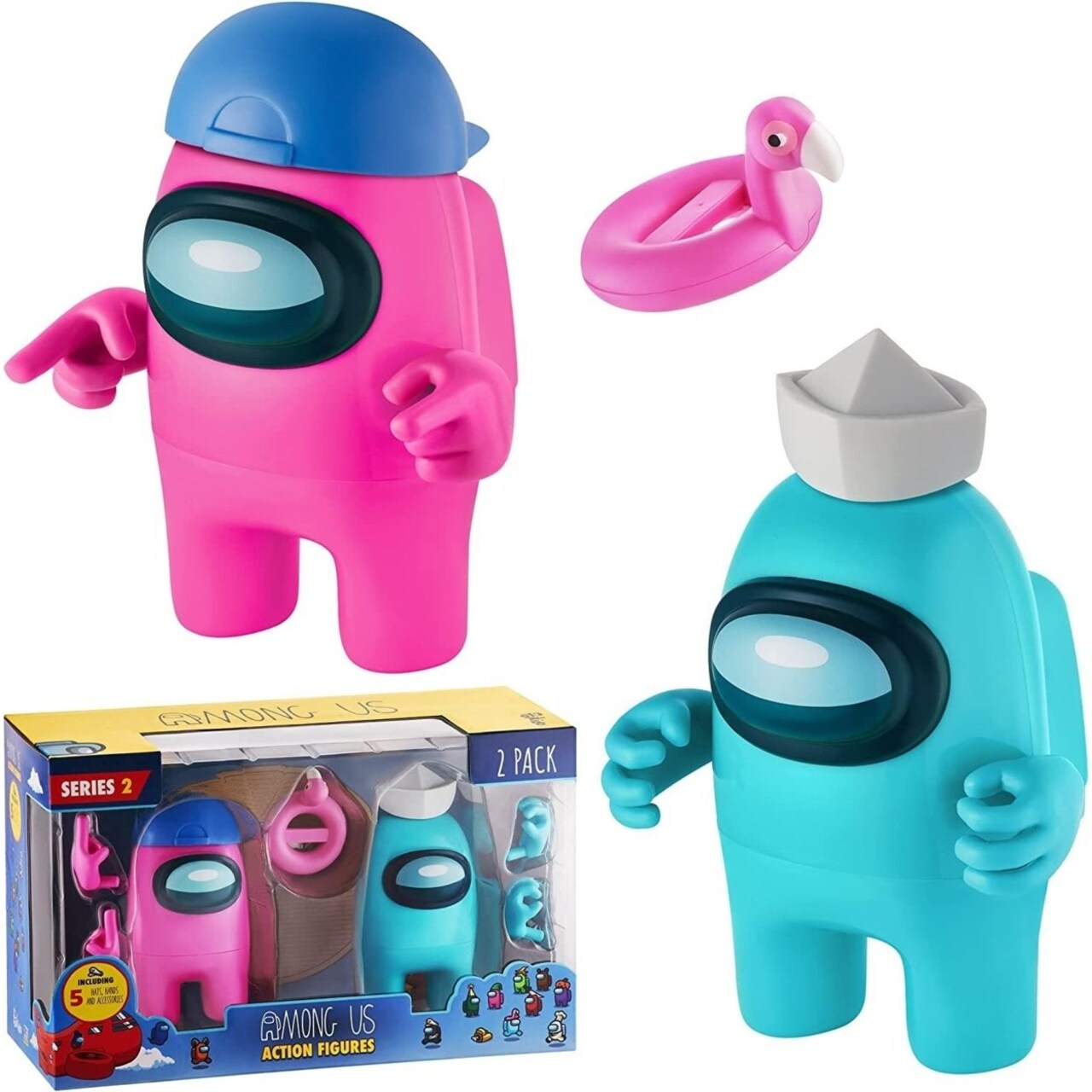 Among Us Blue Ghost Cap-Tain Red Hooded Hat My Name Chef Crewmate Set Pmi International